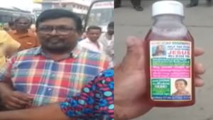 நடிகர் பெஞ்சமினை விரட்டிய மக்கள்! ஜூஸ் பாட்டிலில் இருந்த போட்டோவால் கோபம்.. மதமாற்ற குற்றச்சாட்டு 