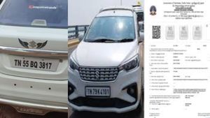 திரு திருன்னு விழிக்கும் புதுக்கோட்டை.. காருக்கு ஏன் ஹெல்மெட் போடல? பொசுக்னு வந்த ரூ.4000 அபராதம்