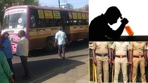 அரசுப் பேருந்தில் லுங்கி டான்ஸ்.. போதை இளைஞர்களுக்கு.. அரங்கேற்றம் செய்து வைத்த போலீஸ் 