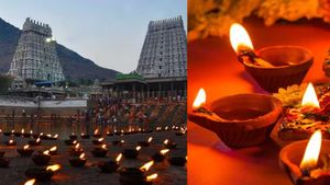 பக்தர்களின் அரோகரா முழக்கத்திற்கு இடையில்.. திருவண்ணாமலையில் பரணி தீபம் ஏற்றம்! 