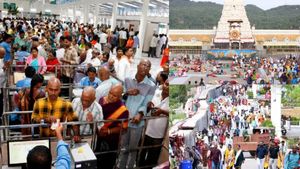 வீக் என்ட்டில் திருப்பதி ஏழுமலையான் கோயிலில் குவிந்த கூட்டம்! டிக்கெட் இருந்தால் மட்டுமே அனுமதி! 