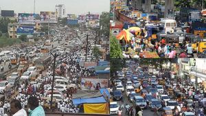 புத்தாண்டை கொண்டாட கிளம்பிய மக்கள்.. சென்னை முழுக்க பல இடங்களில் கடும் போக்குவரத்து நெரிசல்!