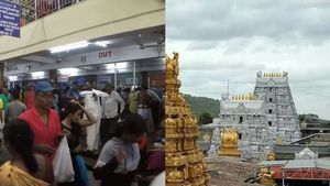  திருப்பதி லட்டு விநியோக கவுன்ட்டரில் தீ விபத்து.. கரும்புகை வெளியேறியதால் அலறியடித்து ஓடிய பக்தர்கள்