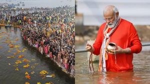 மகா கும்பமேளா திரிவேணி சங்கமம்.. மூன்று முறை மூழ்கி எழுந்து.. புனித நீராடினார் பிரதமர் மோடி 