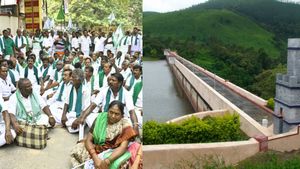 முல்லைப் பெரியாறு அணை: கேரளா அமைப்பைக் கண்டித்து தமிழக விவசாயிகள் குமுளி முற்றுகை- எல்லையில் பதற்றம் 