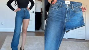 இதெல்லாம் ஒரு டிரெண்டா.. ஒரு காலில் ஜீன்ஸ்.. ஒரு காலில் டவுசர்.! ஆனா விலையை கேட்டால் தலை சுத்துதே! 