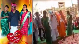 ஒரு இளைஞரும்.. 2 பெண்களும்.. தெலுங்கானாவில் நடந்த கூத்தை பாருங்க.. 2 காதலிகளையும் கரம்பிடித்த இளைஞர்