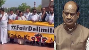  தொகுதி மறுவரையறை குறித்த டி சர்ட் அணிந்து லோக்சபாவுக்குள் வர தமிழக எம்பிக்களுக்கு சபாநாயகர் தடை!
