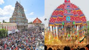 திருவாரூர் தியாகராஜ சுவாமி கோயில் ஆழித்தேரோட்டம்! ஆரூரா தியாகேசா என விண்ணை பிளந்த பக்தர்கள் முழக்கம்