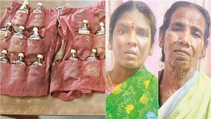 புதுச்சேரி அருகே தள்ளாடிய யசோதா.. மதுபானத்தை இப்படியுமா கடத்த முடியும்.. மிரள வைத்த டெக்னிக்  