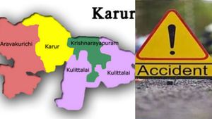கரூருக்குள் இப்படியா நடக்கணும்? ஆம்னி பஸ் மீது நேருக்கு நேராக வந்து மோதிய சுற்றுலா வேன்.. ஐயோ 4 பேர்