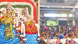 திண்டுக்கல்லுக்கே கொண்டாட்டம்.. அபிராமி அம்மனுக்கு திருக்கல்யாணம்! மனமுருகி நின்ற பக்தர்கள்..!