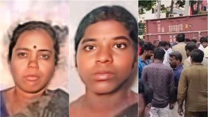 திருப்பூர்  பல்லடத்தில் எங்கேயோ சென்ற கண்டெய்னர் லாரி.. ஸ்கூட்டரில் தாய் மகள்.. இப்படியுமா நடக்கும் 