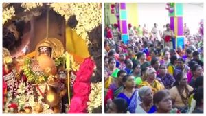 அள்ளி அள்ளி வீசப்பட்ட மாம்பழங்கள்.. காரைக்கால் அம்மையார் கோயிலில் மாங்கனி திருவிழா கோலாகலம்