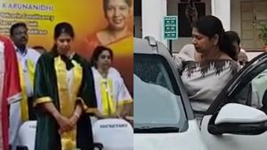  திடீரென வந்த துயரச் செய்தி.. எமர்ஜென்சி காரணமாக செல்கிறேன்.. மன்னிப்பு கேட்டுப் புறப்பட்ட கனிமொழி! 