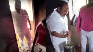 வேலூரில் அரசு பள்ளி கிச்சனில் யார் பாருங்க? முட்டை தூக்குவாளியை கையில் எடுத்து.. ஆடிப்போன அணைக்கட்டு