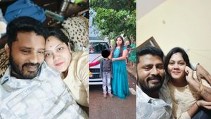 பெங்களூர் லீலாவதி.. காதலன் சந்தோஷால்  வந்த புதிய சந்தோஷம்.. புடவையை கட்டிப்பிடித்து குமுறும் புருஷன்