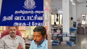 சேலம் எடப்பாடியில் எக்குத்தப்பாக சிக்கிய டிரைவர்.. இறுதியில் கலெக்டர் ஆபீஸில்  கைதான தாசில்தார்    