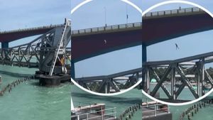 இராமநாதபுரம் கடலில் விழுந்த உருவம்.. ராமேஸ்வரம் பாம்பன் நடு பாலத்தில் யாரது? ஒன்னுமே புரியலயே