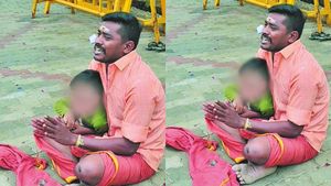 கரூர் கோவிலில் மகனுடன் பிச்சை எடுத்த காவலர்.. சஸ்பெண்ட் செய்யப்பட்டது ஏன்.. வெளியான தகவல் 
