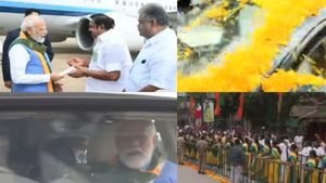 கோவை வந்த மோடிக்கு வழி நெடுகிலும் பூக்கள் தூவி உற்சாக வரவேற்பு.. வேளாண் மாநாட்டை தொடங்கி வைத்தார்
