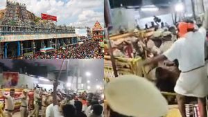 தீபத்தூணில் தீபம் ஏற்றப்படவில்லை.. இந்து அமைப்புகள் ஆர்ப்பாட்டம்.. தள்ளுமுள்ளு.. திருப்பரங்குன்றத்தில் பதற்றம்