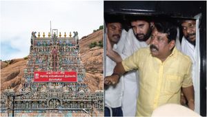 நயினார் நாகேந்திரன், எச்.ராஜா கைது! திருப்பரங்குன்றத்தில் பதற்றம்! போராட்டத்தில் குதித்த பாஜகவினர்!