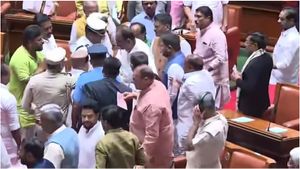 கர்நாடக சட்டசபையில் சலசலப்பு! ஆளுநரை தள்ளிவிட்ட காங்., எம்எல்ஏக்கள்? பாஜக பரபர குற்றச்சாட்டு!