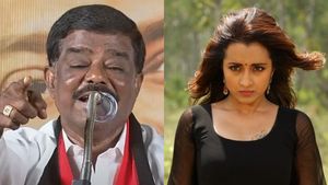 நடிகை திரிஷா பாதுகாப்பாகத்தானே இருக்கிறார்! திமுக சிவாஜி கிருஷ்ணமூர்த்தி சர்ச்சை பேச்சு
