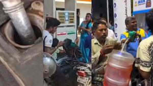 புதுச்சேரியில் 25 லிட்டர் கேன்களில் பெட்ரோல்.. வில்லியனூர் பெட்ரோல் பங்குகளில் யார்னு பார்த்தீங்களா