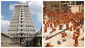 இந்தா ஆரம்பிச்சிட்டாங்கல்ல.. திருவண்ணாமலையில் செங்கல் வைத்து வழிபாடு செய்யும் ஆந்திர பக்தர்கள்