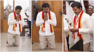  திருச்சியில் உள்ள சர்ச்சில் திடீரென முட்டி போட்டு நடந்தபடி பிரார்த்தனை செய்த விஜய்.. பின்னணி என்ன?
