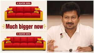4 சீட்டர் சோபா இல்லை.. இப்போது 5 சீட்டர் சோபா... விஜய் விஜய்பாஸ்கரை விமர்சித்த உதயநிதி