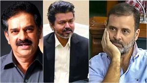 கேரளாவில் பறக்கும் தவெக கொடி! நடிகர் தேவனை வைத்து காய் நகர்த்தும் விஜய்! உச்சகட்ட டென்ஷனில் காங்.,
