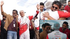 அஜித்தை பார்த்ததும் ஓடிப் போய் கட்டி அணைத்த முதல்வர் விஜய்.. லண்டனில் தல - தளபதி ரசிகர்கள் உற்சாகம்
