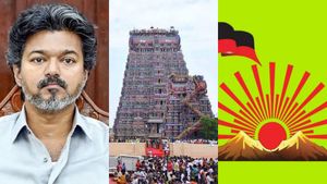 மதுரை மீனாட்சி அம்மன் கோயிலில் தலைமை நீதிபதிக்கு அவமதிப்பு! விஜய் மன்னிப்பு கேட்கணும்! திமுக