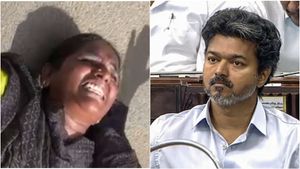 விலைவாசியை குறைங்க.. ரோட்டில் புரண்டு தர்ணாவில் ஈடுபட்ட பெண்! விஜய் கண்டுகொள்வாரா?
