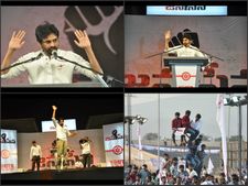 చిరుకు ఊరట: పవన్ కళ్యాణ్ విశాఖ టెంపో (పిక్చర్స్)