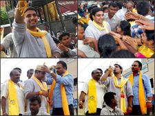 లోకేష్: కత్తీడాలు పట్టారు, శంఖం ఊదారు (పిక్చర్స్)