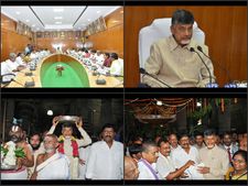 ఏపి తొలి కేబినెట్ భేటీ: బాబు ప్రత్యేక పూజలు(పిక్చర్స్)