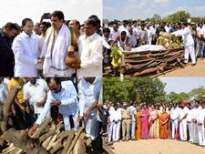 టి గాంధీ అంత్యక్రియలకు హాజరైన కెసిఆర్(పిక్చర్స్)