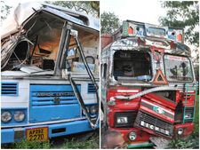 9నెలల చిన్నారి దేహం ఛిద్రం, 4సార్లు ఉత్తమ డ్రైవర్: నల్గొండ ప్రమాదం (పిక్చర్స్)