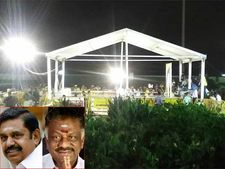 మెరీనా బీచ్ లో భారీ బందోబస్తు, అమ్మ సమాధి దగ్గరే ముహుర్తం, 3 వేల మంది పోలీసులు!