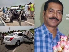  ప్రాణం తీసిన వేగం: మాజీ ఎమ్మెల్యే కుమారుడు సహా ఇద్దరు మృతి(పిక్చర్స్)