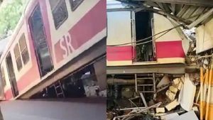 రైల్వే స్టేషన్ ప్లాట్‌ఫాంపైకి దూసుకొచ్చిన రైలు: ప్రయాణికుల పరుగులు