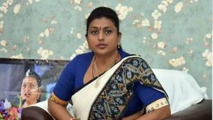 రోజా ఇంటిముందు తొడగొట్టి సవాల్!