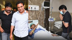 కేసీఆర్‌ను పరామర్శించిన మెగాస్టార్