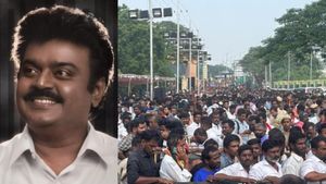 విజయకాంత్ అంతిమయాత్రలో ఏం జరిగిందంటే ?, ఫ్యాన్స్ దెబ్బకు !