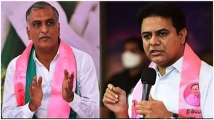 కేటీఆర్, హరీశ్ రావును అడ్డుకున్న కాంగ్రెస్ కార్యకర్తలు: కోడిగుడ్లతో దాడి