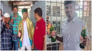 లైట్ బీర్లు అందుబాటులోకి: తాగుబోతుల సంఘం నేతకు మందుబాబుల సన్మానం